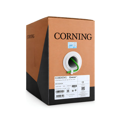 Corning Everon Cat6 U/UTP Ethernet Cable, 305m, 24 AWG, 4-Pair, Green PVC, Eca | Model DE010024334
