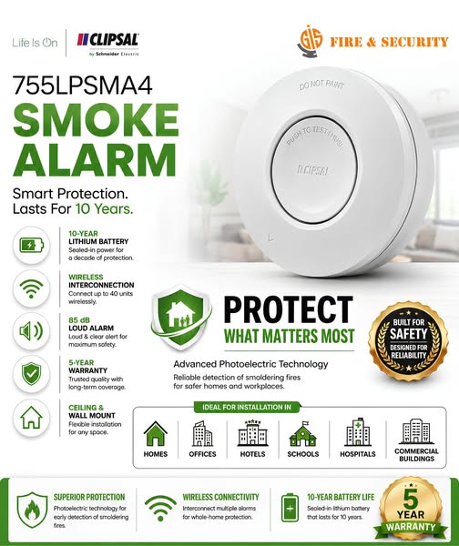 Clipsal 755LPSMA4 Smoke Detector